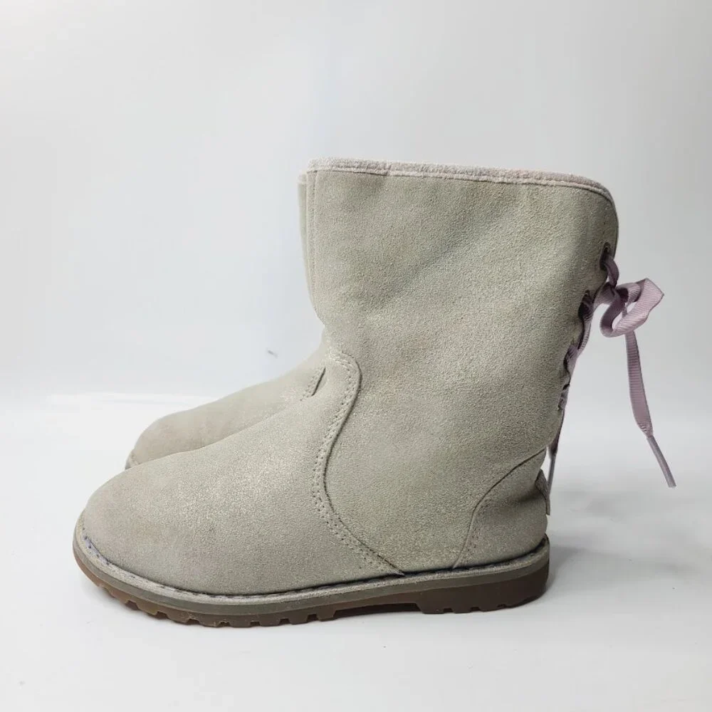 UGG Girl's Gray Corene 1019319T Suede‎ Pull On Winter Snow Boots Size 10
